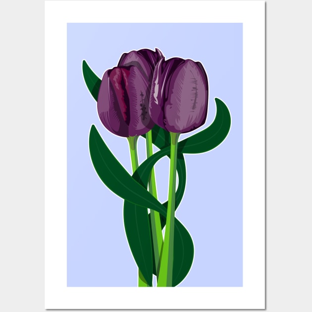 Purple Tulips Wall Art by Handmade in Norway